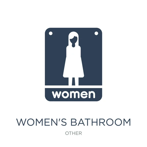Női Fürdőszoba Ikon Vektor Fehér Háttér Női Fürdőszoba Trendi Töltött — Stock Vector