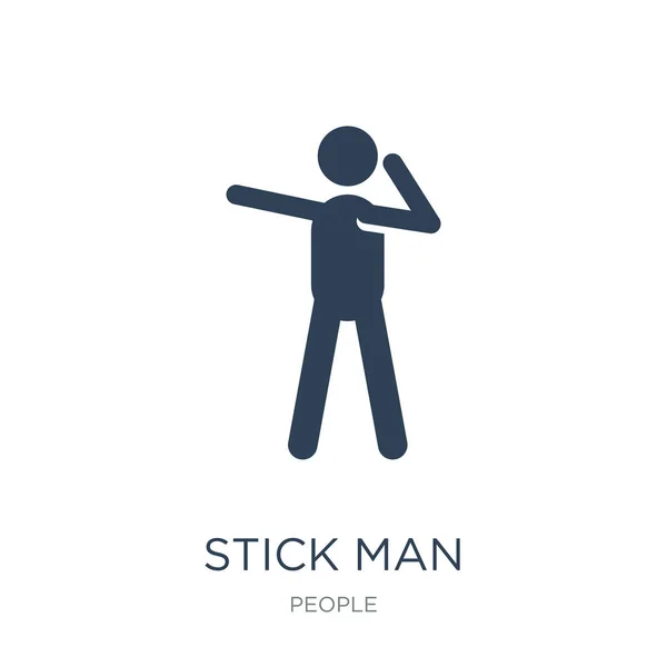 Stick Man Pictogram Vector Witte Achtergrond Stick Man Trendy Gevuld — Stockvector