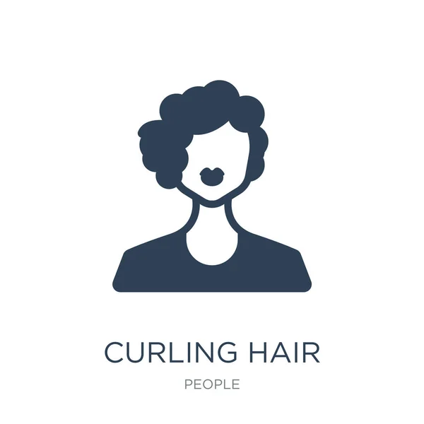 Curling Vetor Ícone Cabelo Fundo Branco Curling Cabelo Moda Ícones —  Vetores de Stock