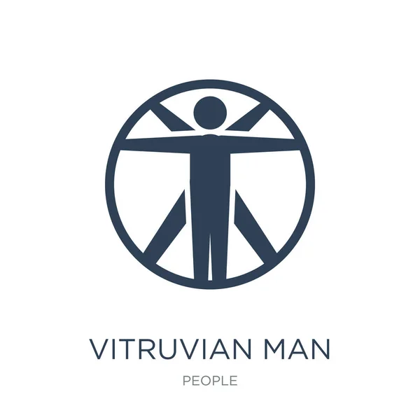 Vitruvian Man Ikonen Vektor Vit Bakgrund Vitruvianske Mannen Trendiga Fylld — Stock vektor