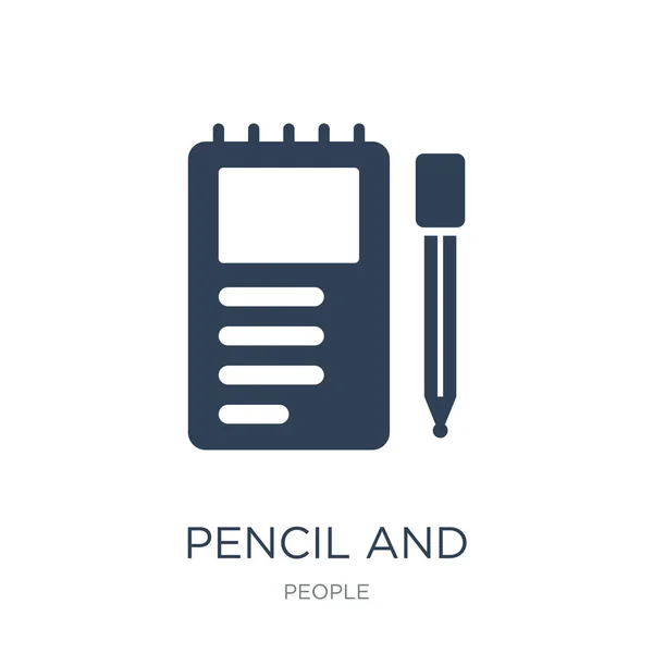Bleistift Und Notizbuch Icon Vektor Auf Weißem Hintergrund Bleistift Und — Stockvektor