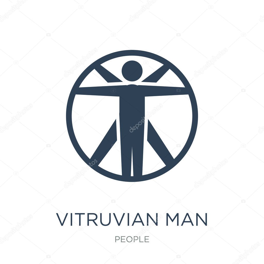 vitruvian man icon vector on white background, vitruvian man trendy filled icons from People collection