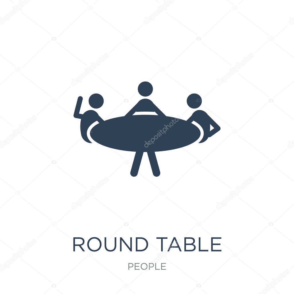 Round table icon vector on white background, round table trendy filled icons from People collection