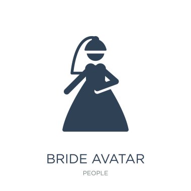 Gelin avatar simge vektör beyaz zemin üzerine gelin avatar trendy simgeler insanlar koleksiyonundan dolu.