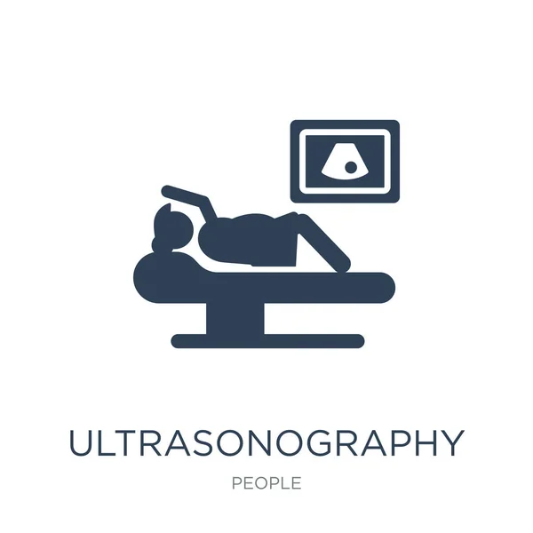 Vetor Ícone Ultra Sonografia Fundo Branco Ultra Sonografia Ícones Cheios — Vetor de Stock