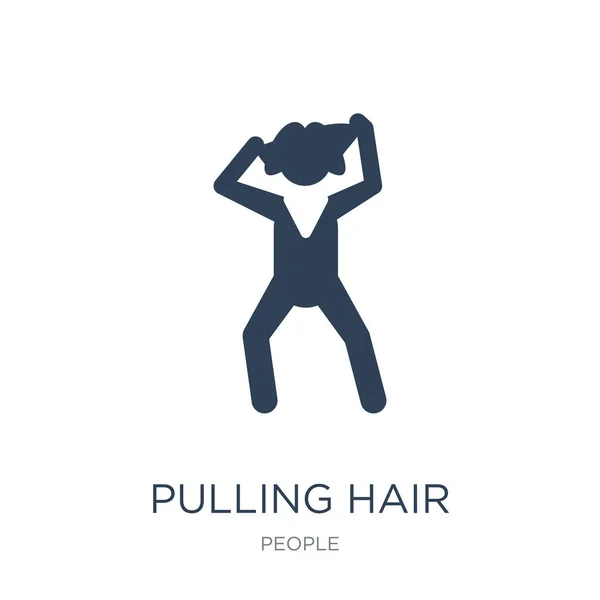Pulling Hair Icon Vector White Background Pulling Hair Trendy Filled — Stock Vector