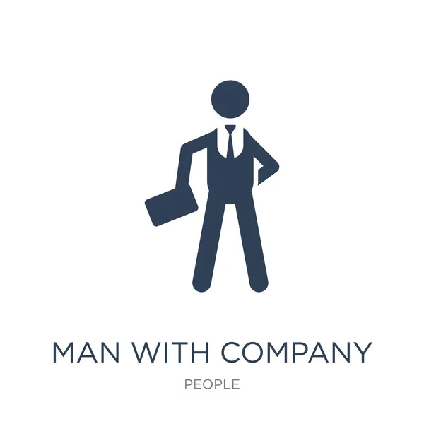Man Company Icon Vector White Background Man Company Trendy Filled — Stock Vector