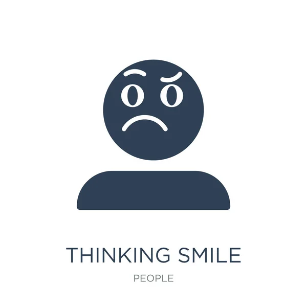 Thinking Smile Icon Vektor Auf Weißem Hintergrund Thinking Smile Trendy — Stockvektor