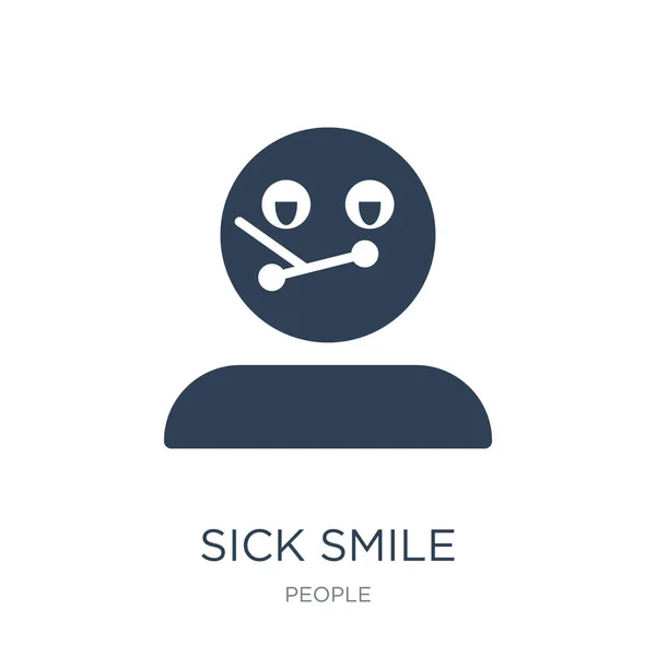 Sick Smile Icon Vektor Auf Weißem Hintergrund Sick Smile Trendy — Stockvektor