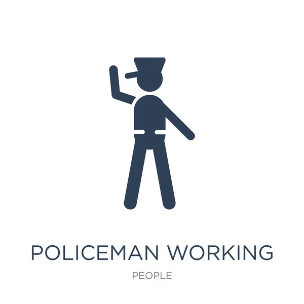 Policier Travaillant Icône Vecteur Sur Fond Blanc Policier Travaillant Icônes — Image vectorielle