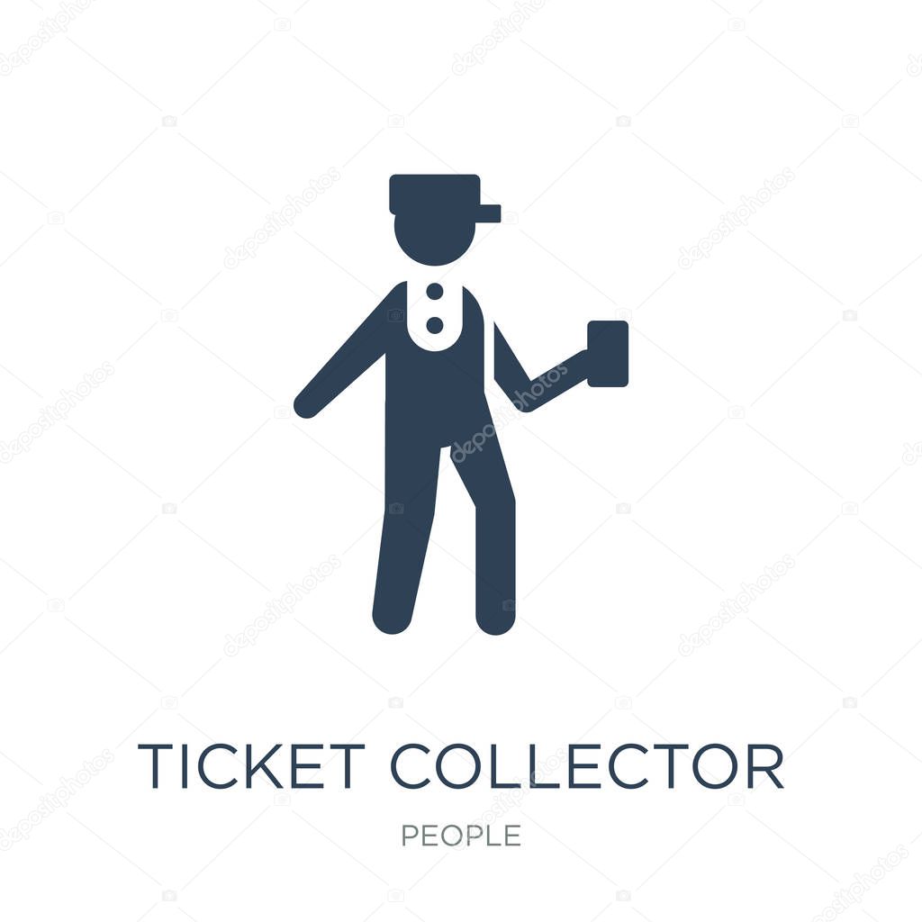 Ticket collector icon vector on white background, ticket collector trendy filled icons from People collection