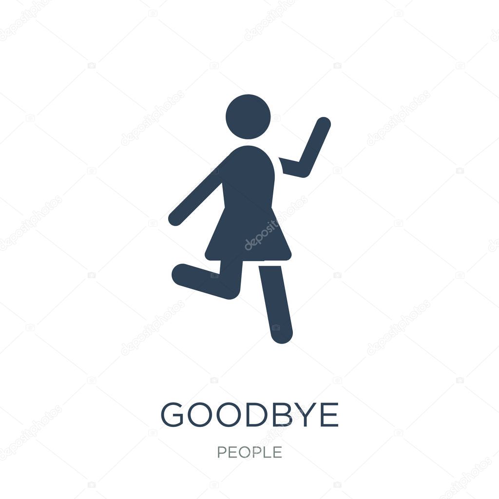 Goodbye icon vector on white background, goodbye trendy filled icons from People collection
