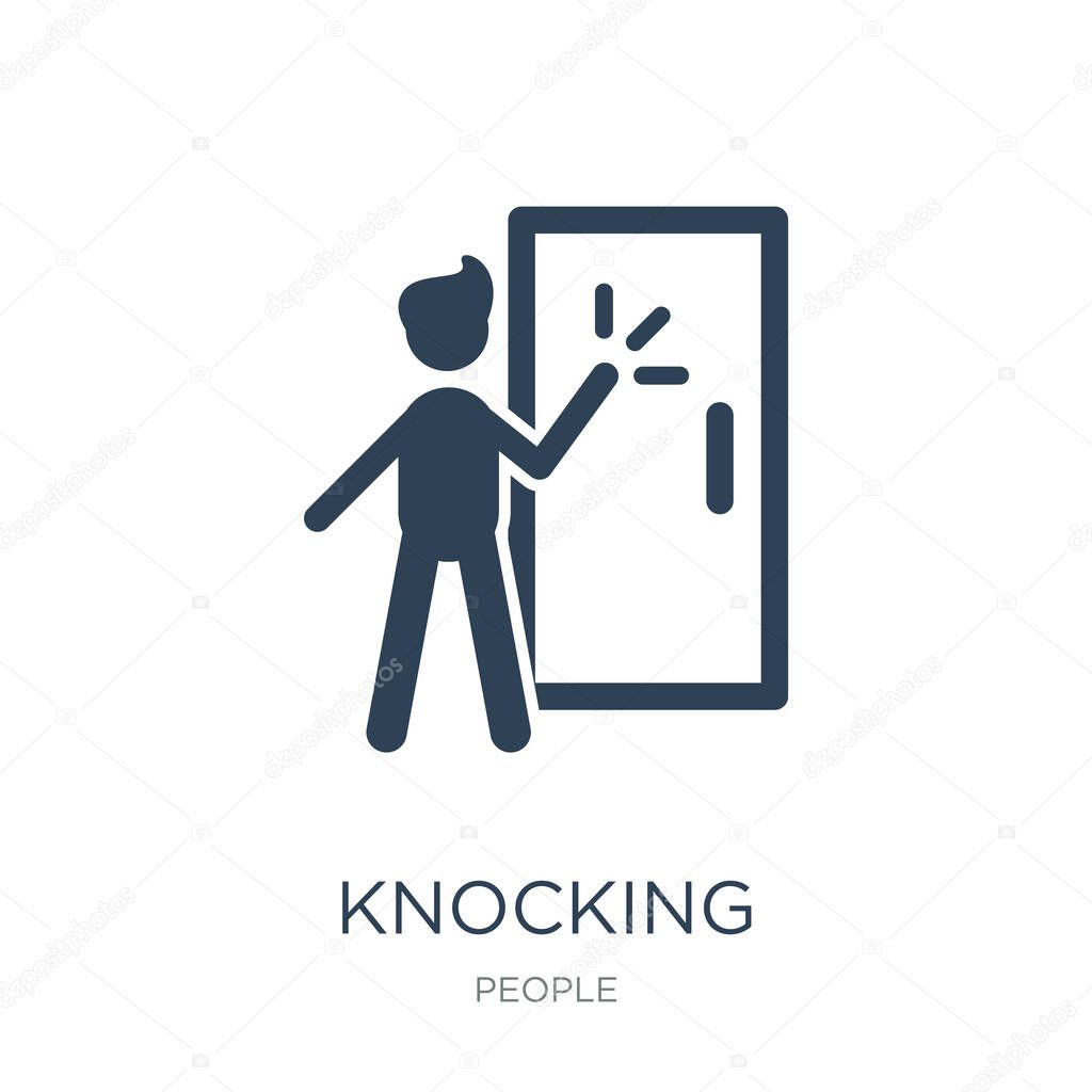 Knocking icon vector on white background, knocking trendy filled icons from People collection