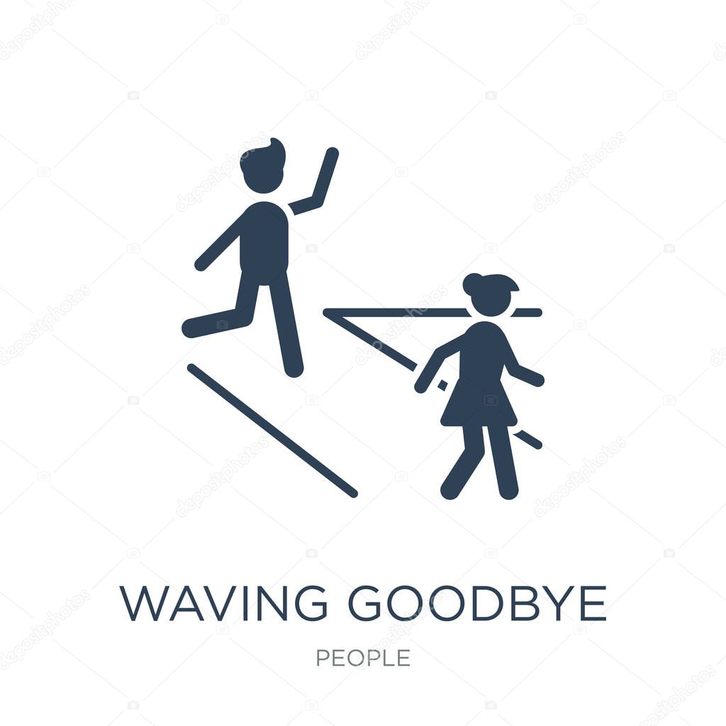 Waving goodbye icon vector on white background, waving goodbye trendy filled icons from People collection