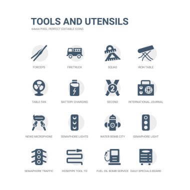 günlük özel masa, Akaryakıt bomba hizmeti, yangın ya da Bahçe, semafor trafik ışıkları, semafor ışık, su bomba şehir dağıtım, semafor söndürmek için hosepipe aracı gibi simgeleri basit bir set
