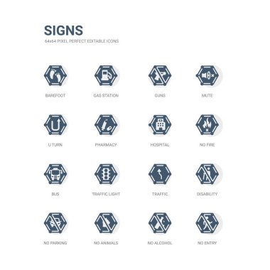 basit giriş yok, alkol yok, hiçbir hayvanlar, Park, sakatlık, trafik, trafik ışığı, otobüs, yangın, gibi hastane simgeler kümesi. ilgili işaretler simgeler koleksiyonu. düzenlenebilir 64 x 64 piksel mükemmel.