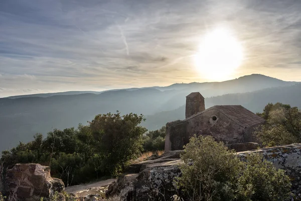 Hermitage Mountain Sunset Catalonia Spain — Stock Photo, Image