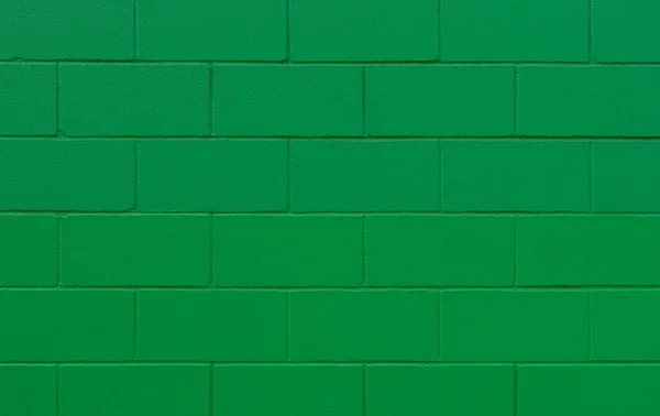 Green painted brick wall texture and background - image — Stock Photo, Image