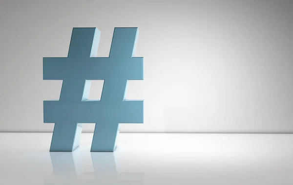 Hashtag sign with volume on white background