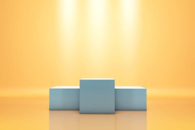 Kazanan podyumu sıcak arka planla aydınlatmak