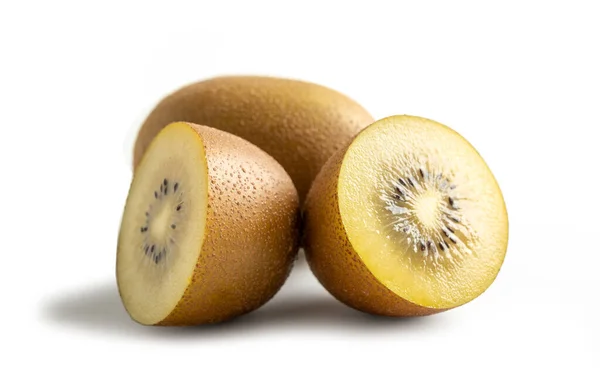 Golden Kiwi Isolated White Background Summer Fruits — Stock Photo, Image