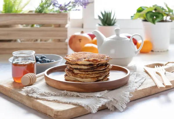 Homemade Pancakes Healthy Breakfast Morning — Stock Photo, Image