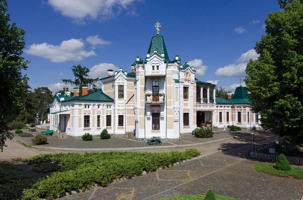 Hermoso Palacio Parque Contra Cielo Azul Hoetsky Manor Tomashevka Región — Foto de Stock