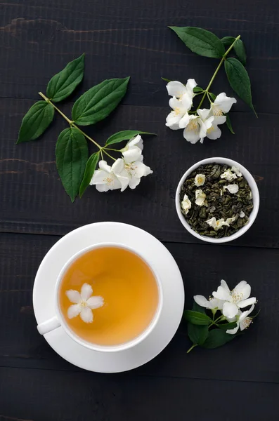 Green  tea with jasmine flowers