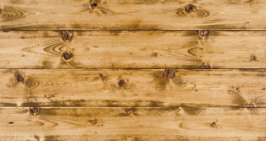 Tahta açık kahverengi çam yatay tahtalar. Kopyalama alanı ile ön görünüm.