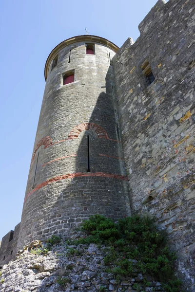 Frankreich Carcassonne August 2014 Mächtige Befestigungsanlagen Und Bastionen Der Burg — Stockfoto