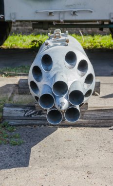 Kiev, Ukrayna - 29 Ağustos 2020: UB 16 raket kapsülü Ukrayna Havacılık Müzesi