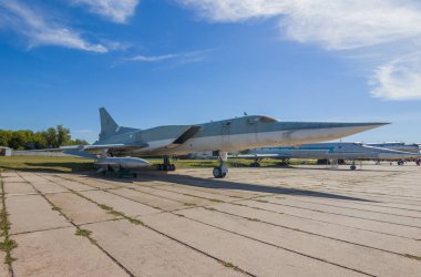 Kiev, Ukrayna - 29 AĞUSTOS 2020: TU-22 M3 süpersonik, değişken kanatlı, uzun menzilli stratejik ve deniz saldırısı bombacısı