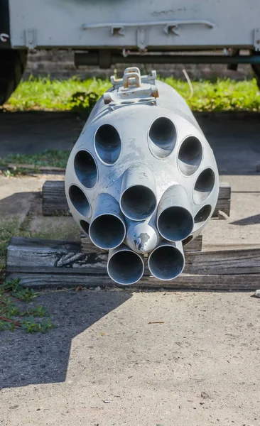 Kiev, Ukrayna - 29 Ağustos 2020: UB 16 raket kapsülü Ukrayna Havacılık Müzesi