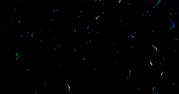 Queda Realista Brilhos Confete Coloridos Brilhantes Ano Novo Aniversário Elemento — Vídeo de Stock