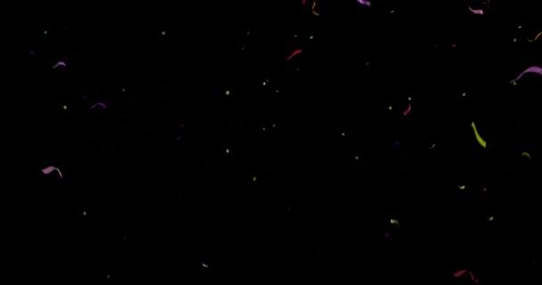 Caída Realista Purpurina Confeti Colores Brillantes Año Nuevo Cumpleaños Elemento — Vídeo de stock