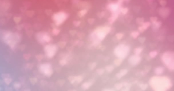 Боке Розмитим Фоном Різнобарвними Вогнями Формі Серця Підходить Будь Якого — стокове відео