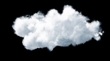 Şeffaf arka plan, sorunsuz animasyon döngüsü, kompozisyon hazır izole bulut