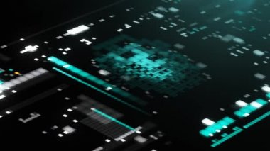 Soyut kare mozaik düğme seti arayüz prototip Hud perspektif görünümü Full Hd hareket video