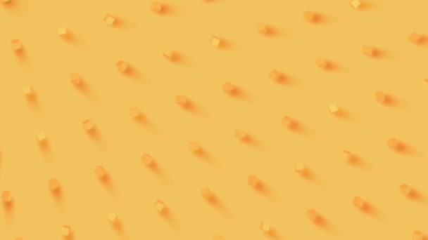 Abstrato Full Loop Padrão Animado Fundo Amarelo Cubos Caixas Rotativas — Vídeo de Stock