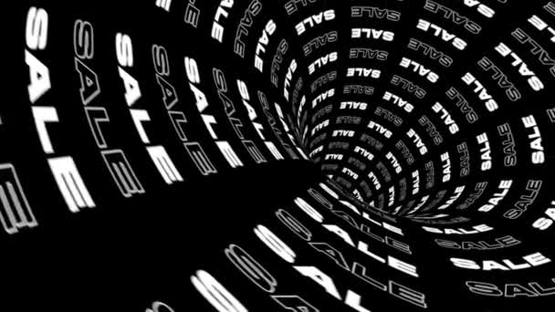 4k Abstract Zwarte achtergrond Loop van trechter Sales kinetische typografie — Stockvideo