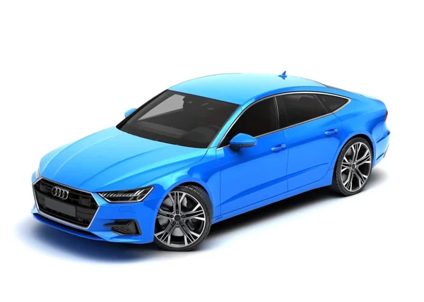 Parlak mavi lüks spor otomobil