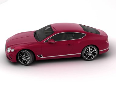 Parlak bordo lüks spor otomobil coupe