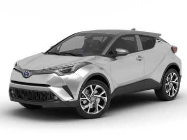 Modern gümüş renkli spor Utility beyaz arka plan üzerinde izole araç.