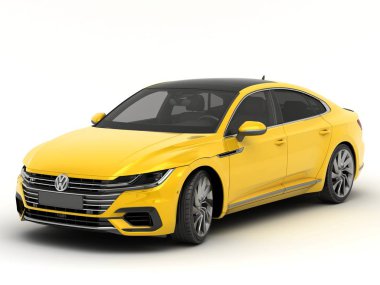 Parlak altın lüks araba Arteon