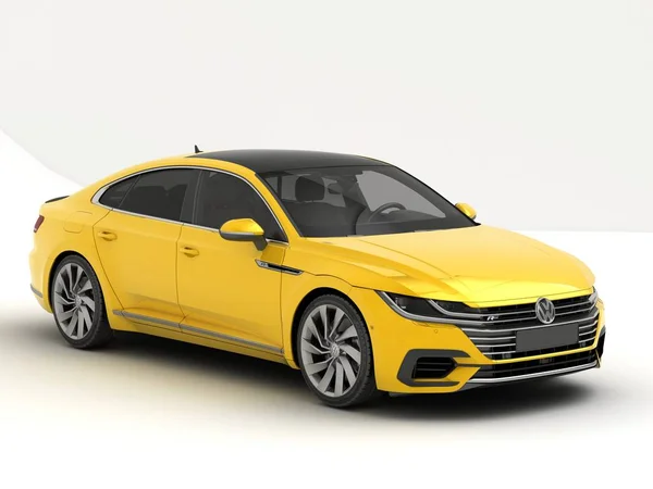 Parlak altın lüks araba Arteon