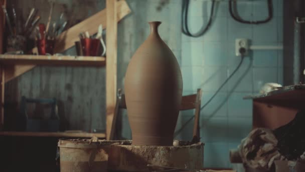 Keramika Art Hliněné Produkt Lisování — Stock video