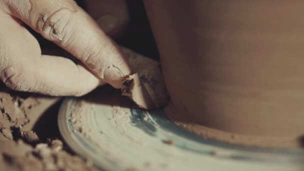Arte Cerâmica Produto Argila Moldagem — Vídeo de Stock