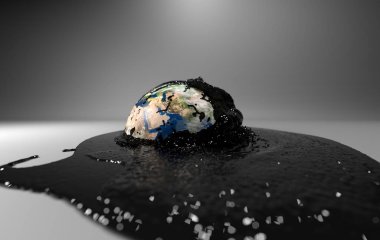 Petrol ve petrol ürünleri 3d render bağımlılığını konu gösterimi