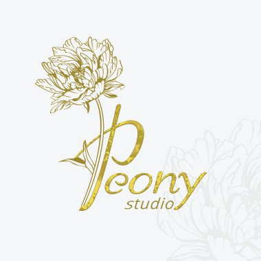 Şakayık studio altın açık renkli logo