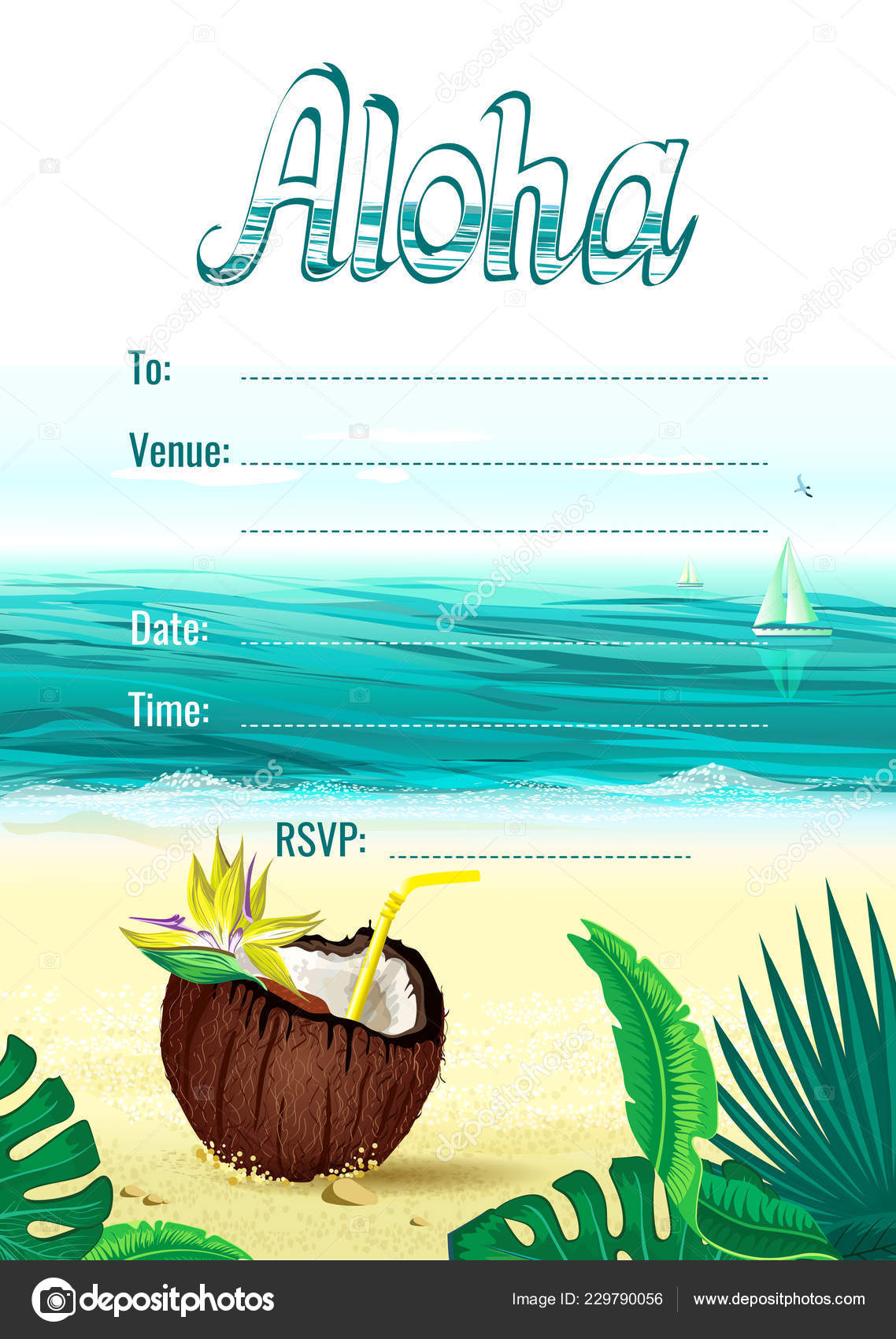 Aloha Hawaii Creative Vector Design Poster Flyer